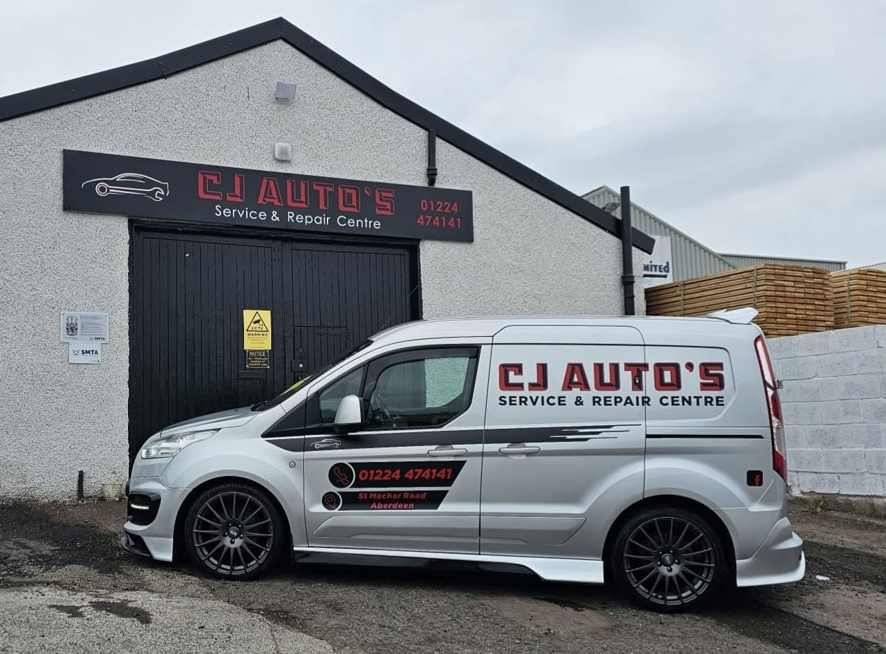 CJ Auto's Service & Repair Centre garage exterior in Aberdeen